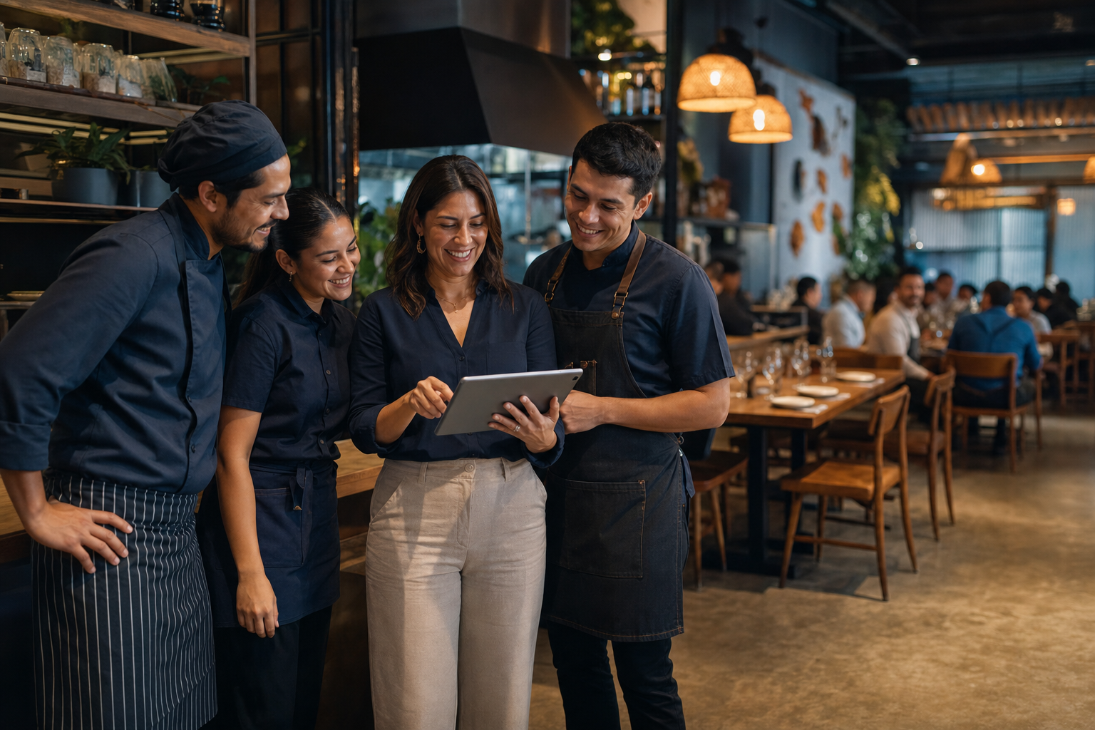 Equipo de restaurante trabajando con ClickParaPedir