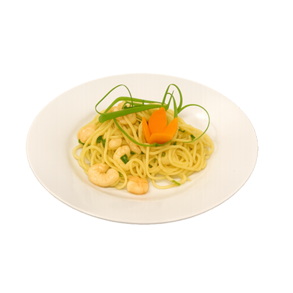 Spaghetti con camarones
